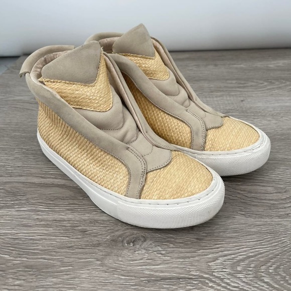 MATT BERNSON Phantom Slip-On High Top Sneaker Pale Yellow Tan - Women Size 6